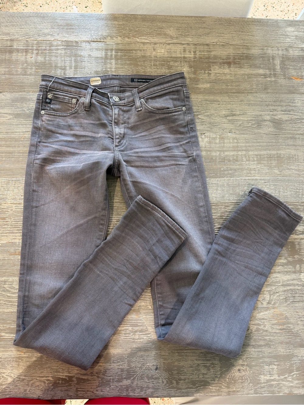 AG Women’s Premier Skinny Straight Jeans Gray